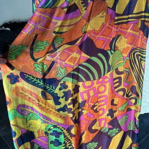 70’s gauze Greek jester dress